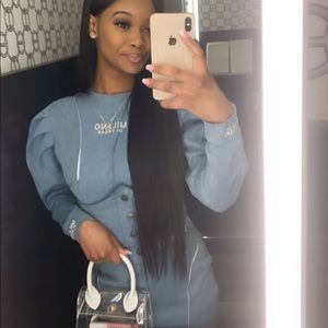 Milano DiRouge denim birthday dress without corset